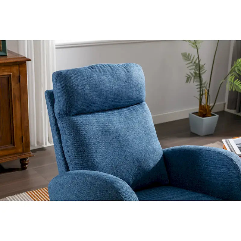 Sedia a dondolo imbottita da 27" con gambe in legno e tasche laterali