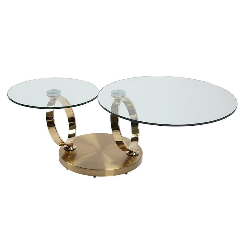 Tavolino da caffè rotondo in vetro e metallo da 32"