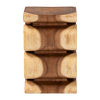 Tavolino Intagliato a Mano in Legno di Suar con Design Scultoreo a Traforo