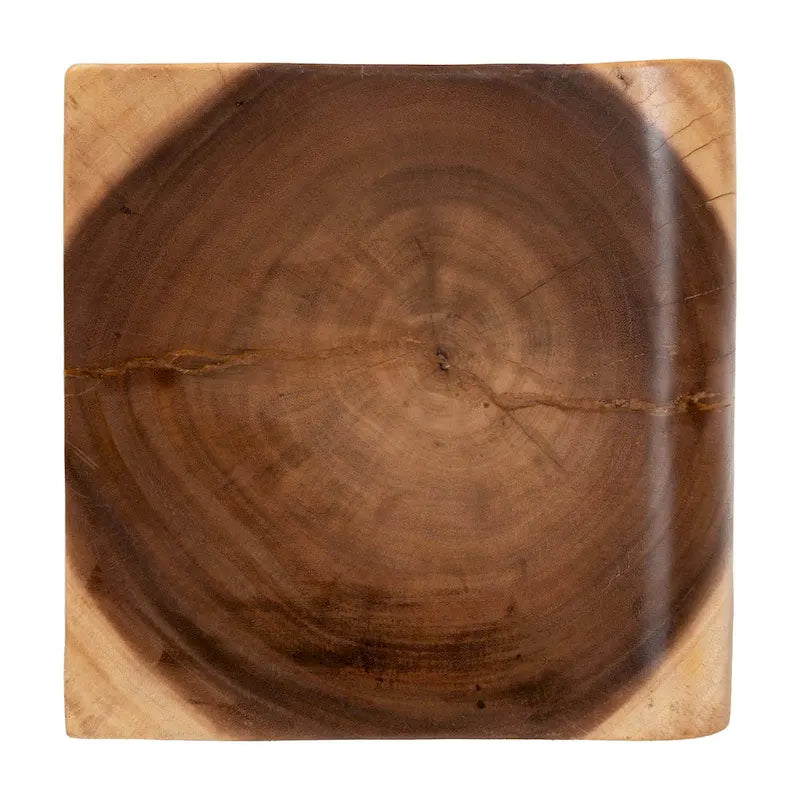 Tavolino Intagliato a Mano in Legno di Suar con Design Scultoreo a Traforo