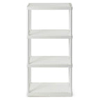 Gracious Living 4 Shelf Fixed Height Solid Light Duty Home Storage Unit, White - 1 Pack