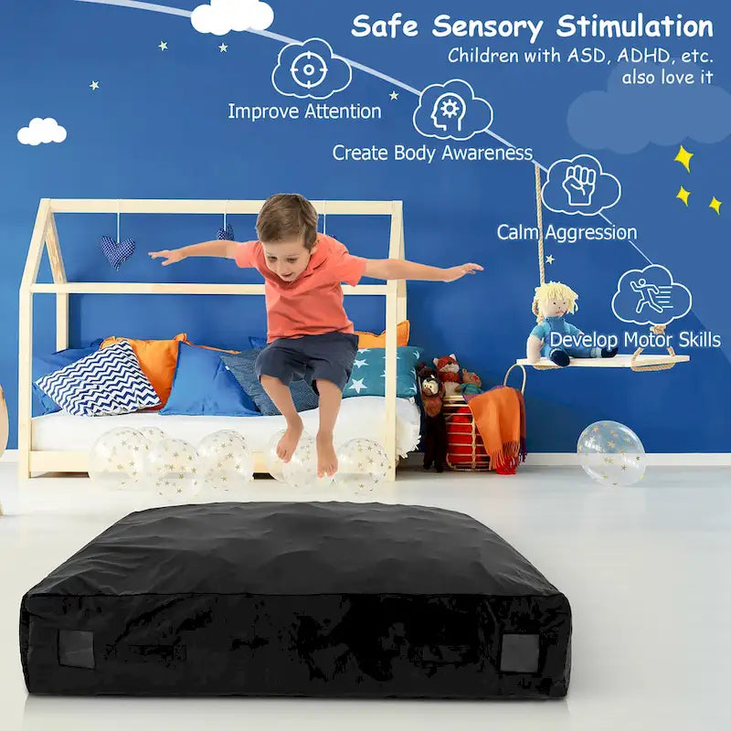 Tappeto sensoriale 145 x 145 cm con imbottitura in schiuma e rivestimento lavabile