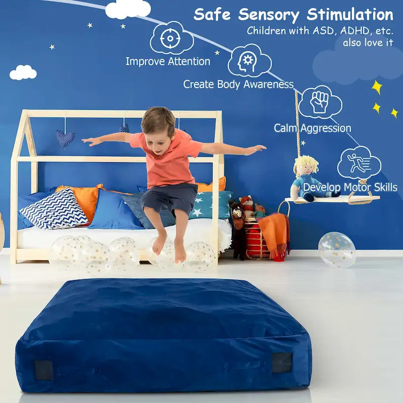 Tappeto sensoriale 145 x 145 cm con imbottitura in schiuma e rivestimento lavabile