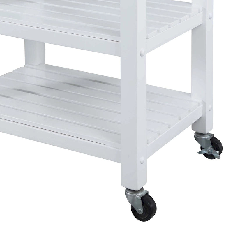 Carrello da Cucina a 4 Ripiani con Tagliere, Cassetto e Portabottiglie