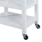 Carrello da Cucina a 4 Ripiani con Tagliere, Cassetto e Portabottiglie