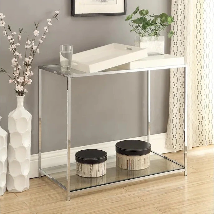 Convenience Concepts Palm Beach Console Table with Shelf and Removable Trays