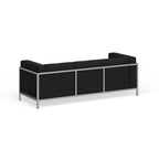 Divano modulare imbottito con seduta trapuntata e struttura in acciaio inossidabile, 79L x 28.75P x 27.25A