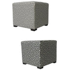 Pouf quadrato trapuntato a 4 bottoni