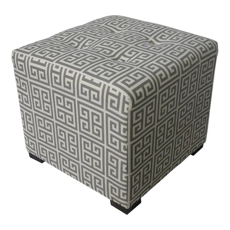 Pouf quadrato trapuntato a 4 bottoni