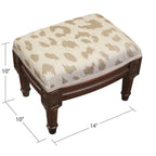 Poggiapiedi Animalier con Struttura in Legno Intagliato