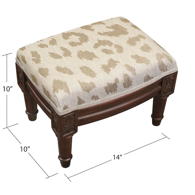 Poggiapiedi Animalier con Struttura in Legno Intagliato