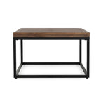 Tavolino da caffè quadrato con piano in legno a spina di pesce - 18Hx30Wx30P
