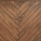 Tavolino da caffè quadrato con piano in legno a spina di pesce - 18Hx30Wx30P