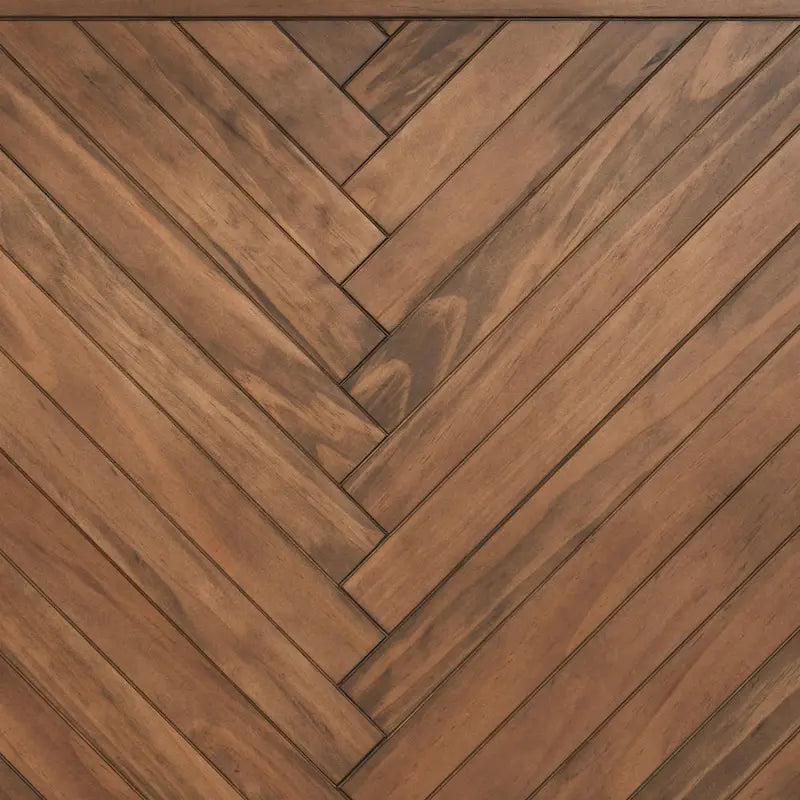 Tavolino da caffè quadrato con piano in legno a spina di pesce - 18Hx30Wx30P