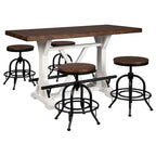 Tavolo da pranzo rettangolare marrone e bianco 60W x 30D x 36H
