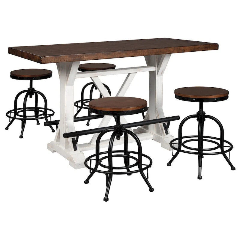 Tavolo da pranzo rettangolare marrone e bianco 60W x 30D x 36H
