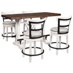 Tavolo da pranzo rettangolare marrone e bianco 60W x 30D x 36H