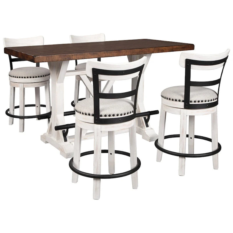 Tavolo da pranzo rettangolare marrone e bianco 60W x 30D x 36H