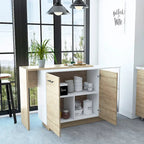 Sicilia Kitchen Island con 2 Ripiani Aperti, Armadio a Doppia Anta e 3 Ripiani Interni