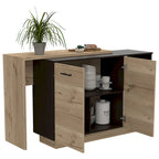 Sicilia Kitchen Island con 2 Ripiani Aperti, Armadio a Doppia Anta e 3 Ripiani Interni