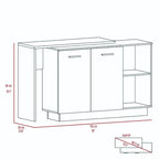 Sicilia Kitchen Island con 2 Ripiani Aperti, Armadio a Doppia Anta e 3 Ripiani Interni