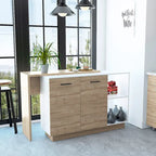Sicilia Kitchen Island con 2 Ripiani Aperti, Armadio a Doppia Anta e 3 Ripiani Interni