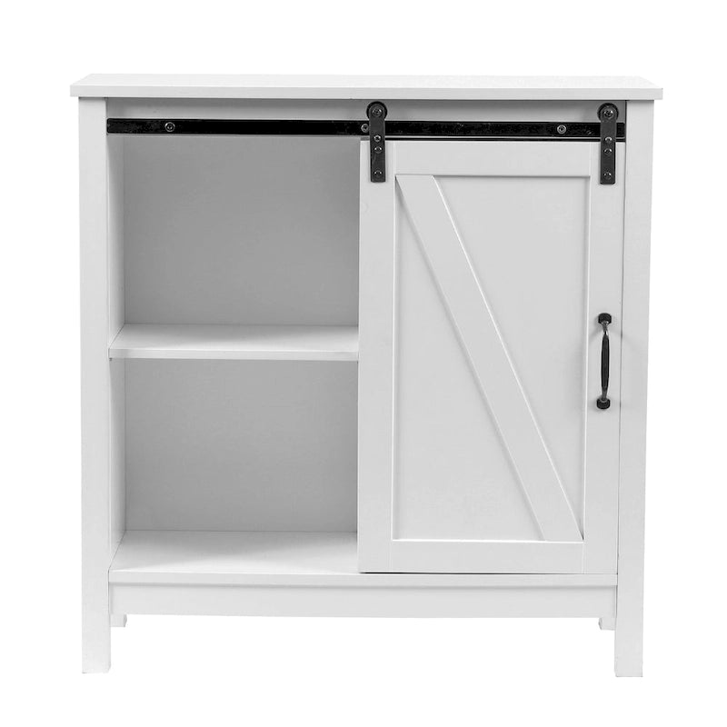 Mobiletto da bagno in legno MDF bianco con anta scorrevole