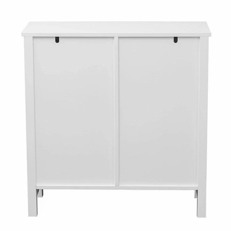Mobiletto da bagno in legno MDF bianco con anta scorrevole