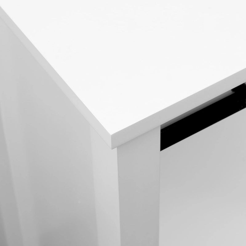 Mobiletto da bagno in legno MDF bianco con anta scorrevole