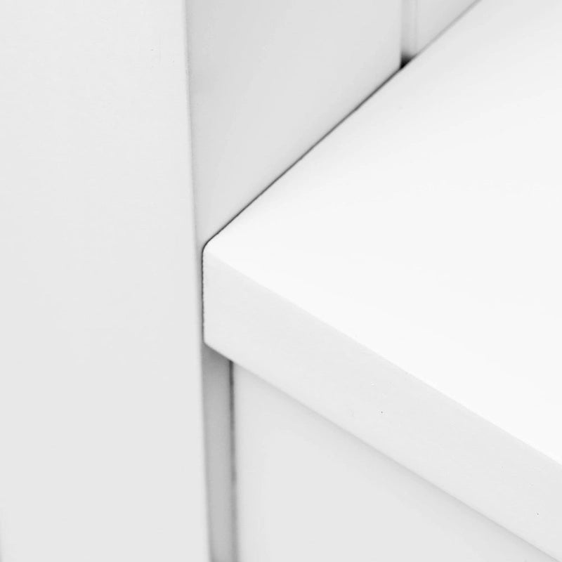 Mobiletto da bagno in legno MDF bianco con anta scorrevole