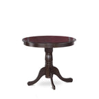 Tavolo da pranzo rotondo in legno massello con base a piedistallo, 91x91 cm