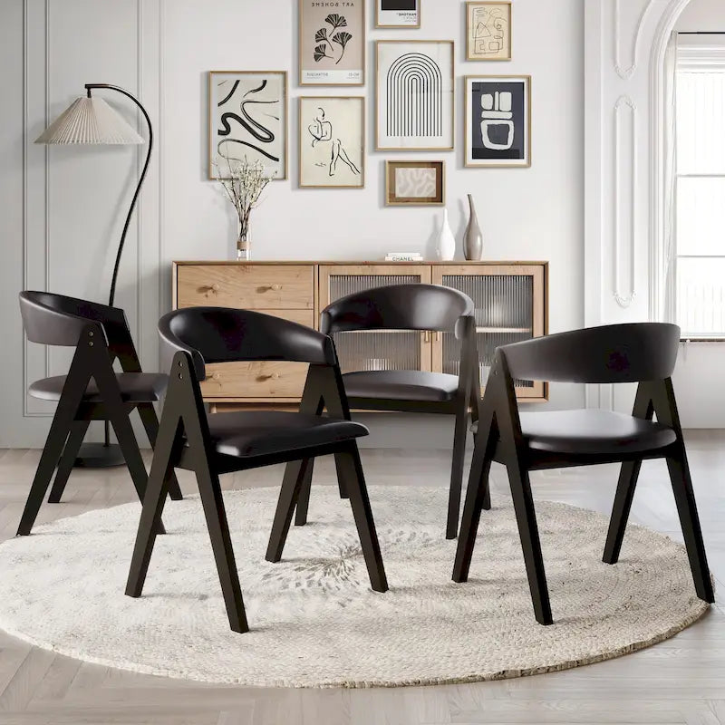 Sedie da pranzo a V di transizione (set da 4)