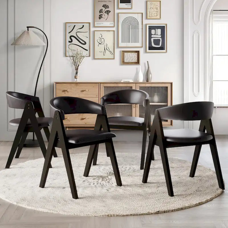 CraftPorch Transitional V-shaped Dining Chairs (Set of 4)