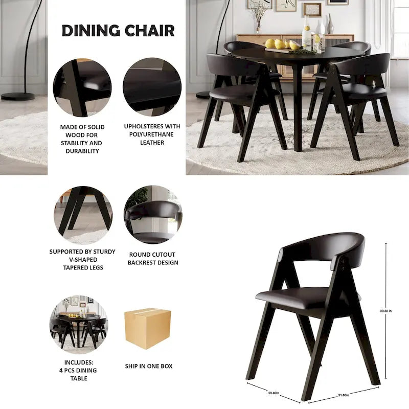 Sedie da pranzo a V di transizione (set da 4)