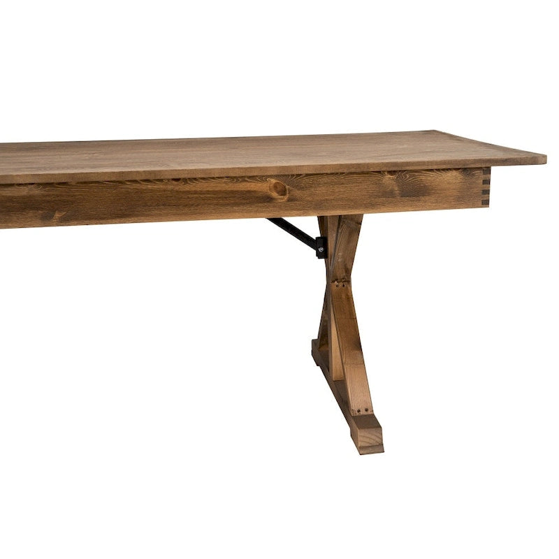 Tavolo da pranzo rettangolare pieghevole 2,1 m x 1 m con gambe a X