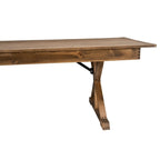 Tavolo da pranzo rettangolare pieghevole 2,1 m x 1 m con gambe a X