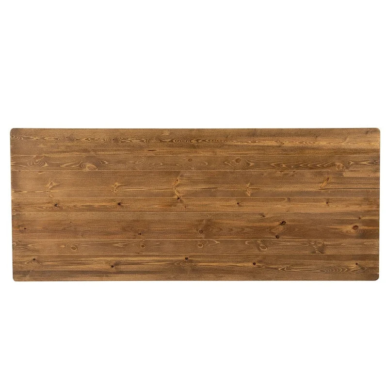 Tavolo da pranzo rettangolare pieghevole 2,1 m x 1 m con gambe a X