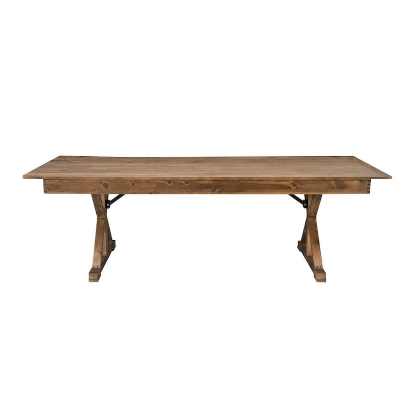 Tavolo da pranzo rettangolare pieghevole 2,1 m x 1 m con gambe a X