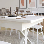 Tavolo da pranzo rettangolare pieghevole 2,1 m x 1 m con gambe a X