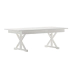 Tavolo da pranzo rettangolare pieghevole 2,1 m x 1 m con gambe a X