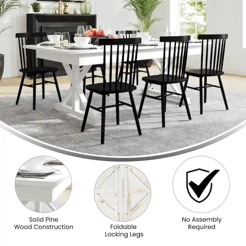 Tavolo da pranzo rettangolare pieghevole 2,1 m x 1 m con gambe a X