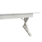 Tavolo da pranzo rettangolare pieghevole 2,1 m x 1 m con gambe a X