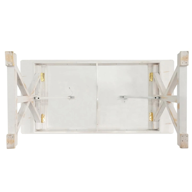 Tavolo da pranzo rettangolare pieghevole 2,1 m x 1 m con gambe a X