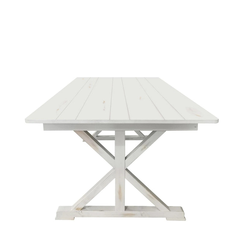 Tavolo da pranzo rettangolare pieghevole 2,1 m x 1 m con gambe a X