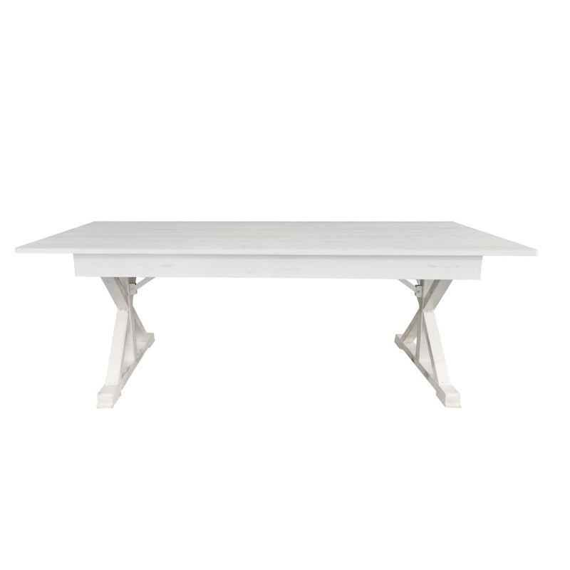 Tavolo da pranzo rettangolare pieghevole 2,1 m x 1 m con gambe a X