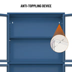 Mobile dispensa con ante in vetro e ripiani regolabili
