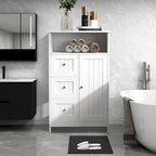 Mobiletto da bagno a colonna con cassetti e ripiano aperto, 60 cm