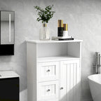 Mobiletto da bagno a colonna con cassetti e ripiano aperto, 60 cm