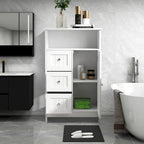 Mobiletto da bagno a colonna con cassetti e ripiano aperto, 60 cm