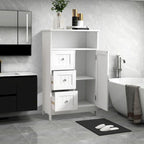 Mobiletto da bagno a colonna con cassetti e ripiano aperto, 60 cm